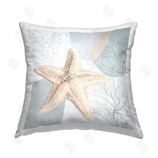Stupell Industries Patricia Pinto | Starfish Over Circle Pattern Printed Throw Pillow