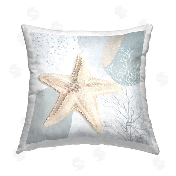 stupell industries Patricia Pinto | Starfish over Circle Pattern Printed Throw Pillow