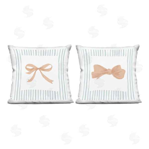 stupell industries PATRICIA PINTO | Striped Border Bow Printed Throw Pillow Set