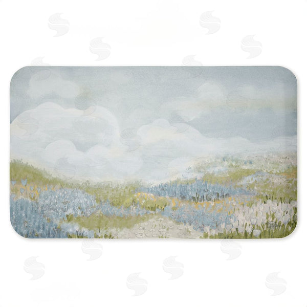 stupell industries Patricia Pinto | Subtle Blue Floral Meadow Anti-Fatigue Mat