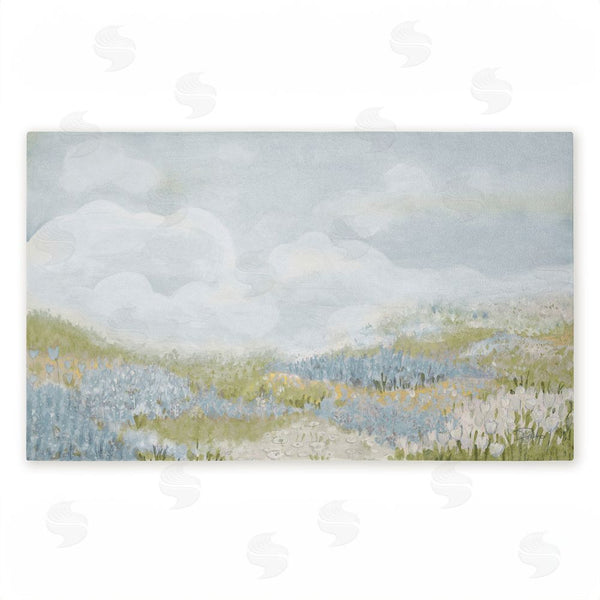stupell industries Patricia Pinto | Subtle Blue Floral Meadow Non-Woven Door Mat