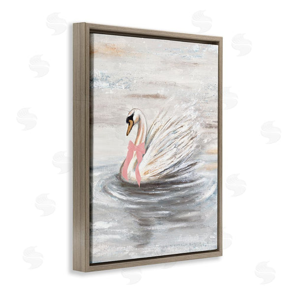 Stupell Industries Patricia Pinto | Swan With Pink Bow & Ripples Wall Art