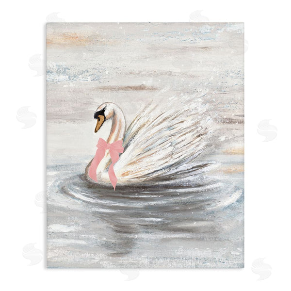 stupell industries Patricia Pinto | Swan With Pink Bow & Ripples Wall Art