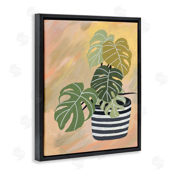 Stupell Industries Patricia Pinto | Tropical Monstera Plant Unique Leaves Over Abstract