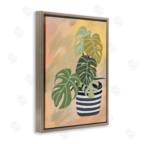 Stupell Industries Patricia Pinto | Tropical Monstera Plant Unique Leaves Over Abstract