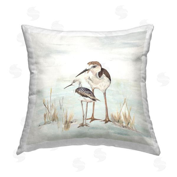 stupell industries Patricia Pinto | Two Sandpiper Beach Birds Printed Throw Pillow