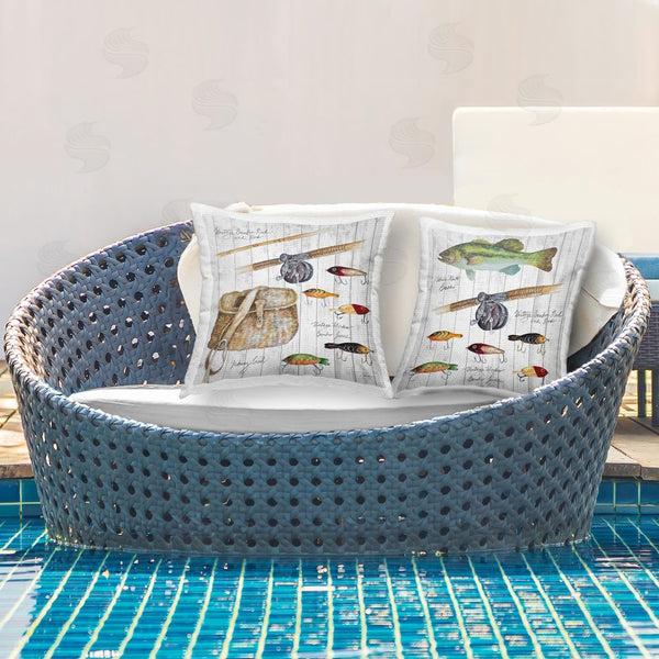 Stupell Industries Patricia Pinto | Vintage Fishing Gear Printed Throw Pillow Set