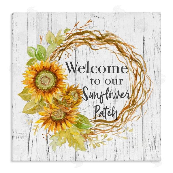 stupell industries Patricia Pinto | Welcome Rustic Floral Wreath