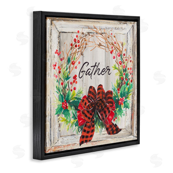 Stupell Industries Patricia Pinto | Winter Gather Barn Wood Wreath