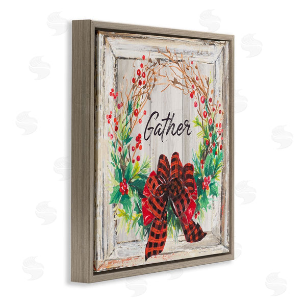 Stupell Industries Patricia Pinto | Winter Gather Barn Wood Wreath