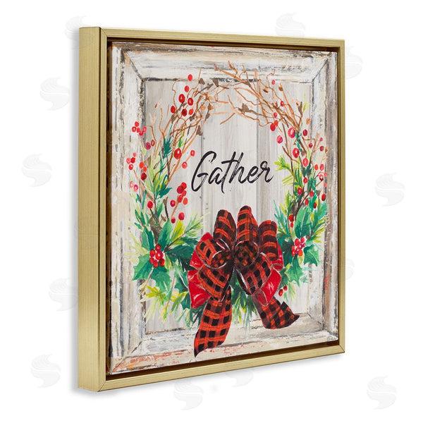 Stupell Industries Patricia Pinto | Winter Gather Barn Wood Wreath