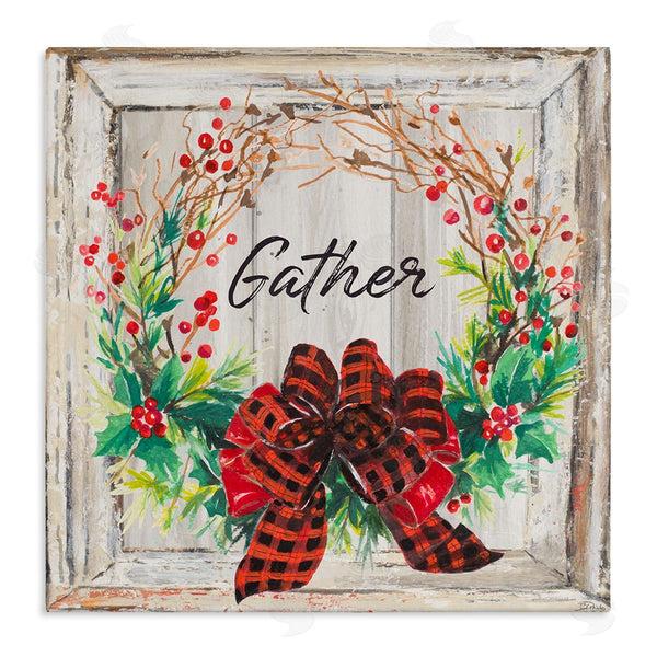 stupell industries Patricia Pinto | Winter Gather Barn Wood Wreath