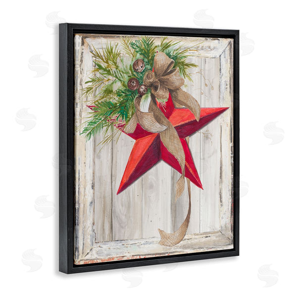 Stupell Industries Patricia Pinto | Winter Red Star Barn Wood