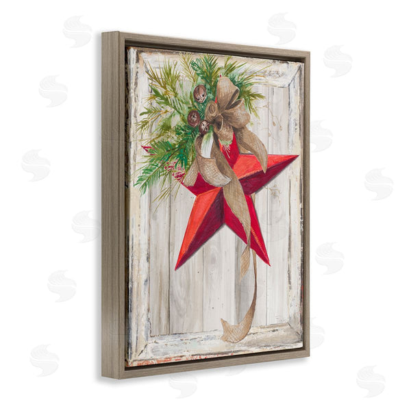 Stupell Industries Patricia Pinto | Winter Red Star Barn Wood