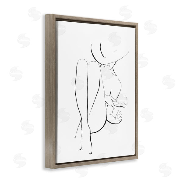 Stupell Industries Patricia Pinto | Woman In Sun Hat Minimal Line Drawing