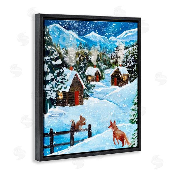 Stupell Industries Patricia Reynolds | Snowy Christmas Cabins Trio