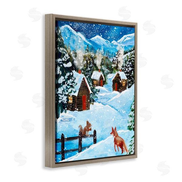 Stupell Industries Patricia Reynolds | Snowy Christmas Cabins Trio