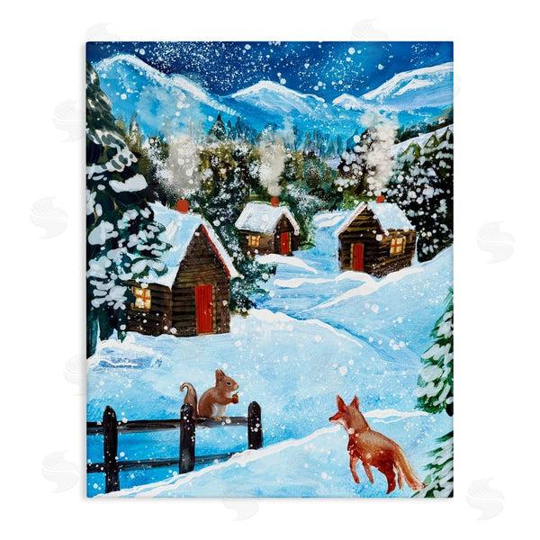 stupell industries Patricia Reynolds | Snowy Christmas Cabins Trio