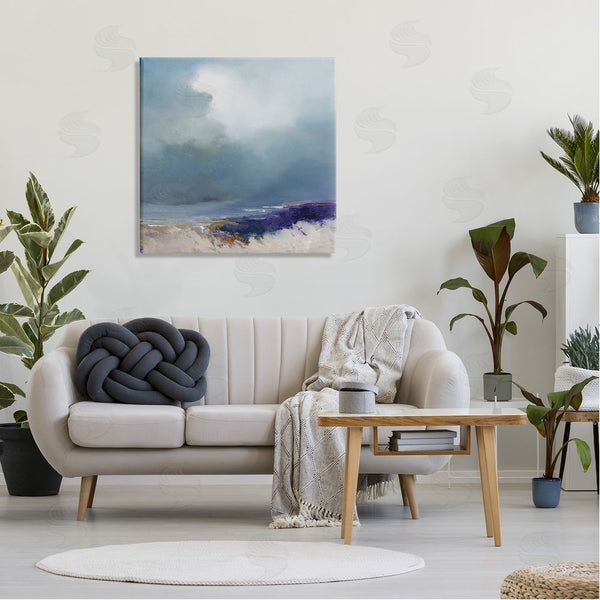 Stupell Industries Patrick Dennis | Overcast Ocean Splashing Waves Wall Art