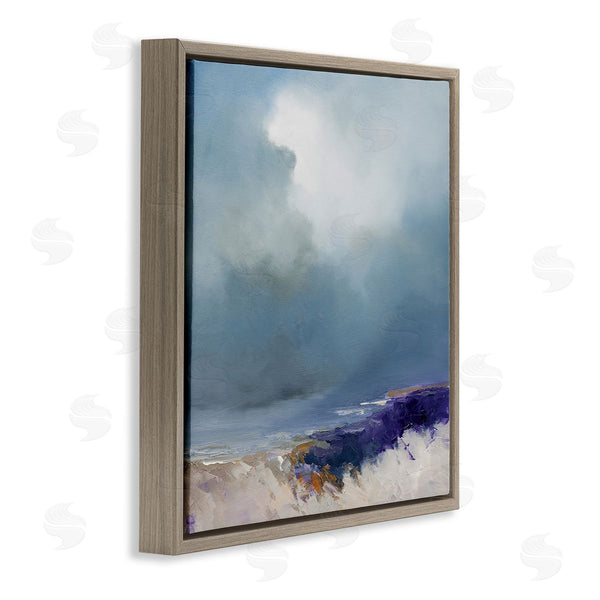 Stupell Industries Patrick Dennis | Overcast Ocean Splashing Waves Wall Art