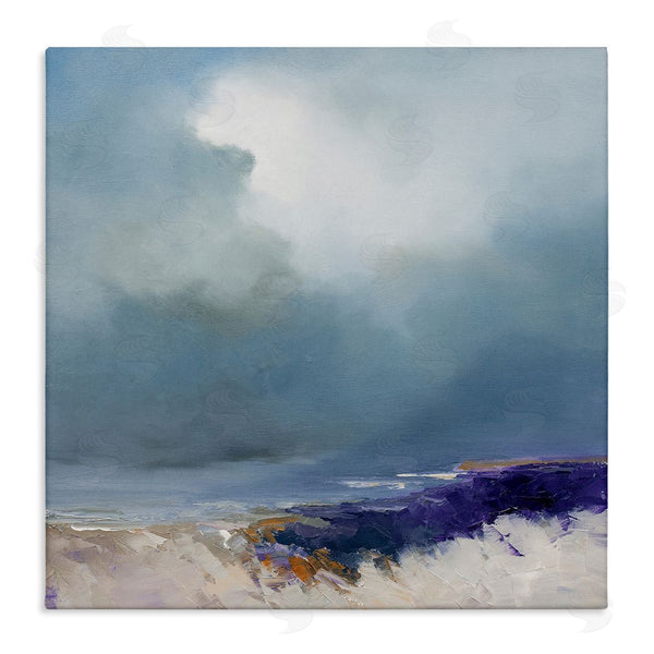 stupell industries Patrick Dennis | Overcast Ocean Splashing Waves Wall Art