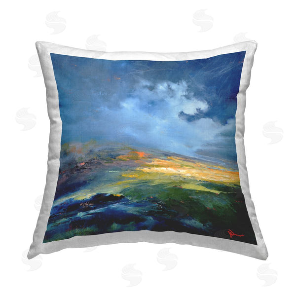 stupell industries Patrick Dennis | Stormy Abstract Landscape Printed Throw Pillow