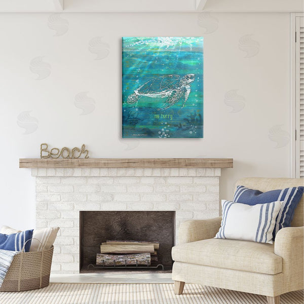 Stupell Industries Patrick Reid O'Brien | No Hurry Turtle Phrase Wall Art