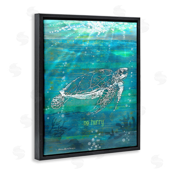 Stupell Industries Patrick Reid O'Brien | No Hurry Turtle Phrase Wall Art