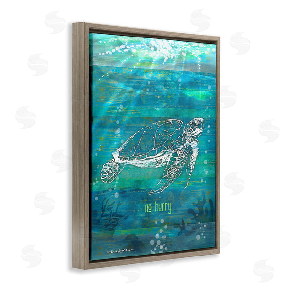 Stupell Industries Patrick Reid O'Brien | No Hurry Turtle Phrase Wall Art