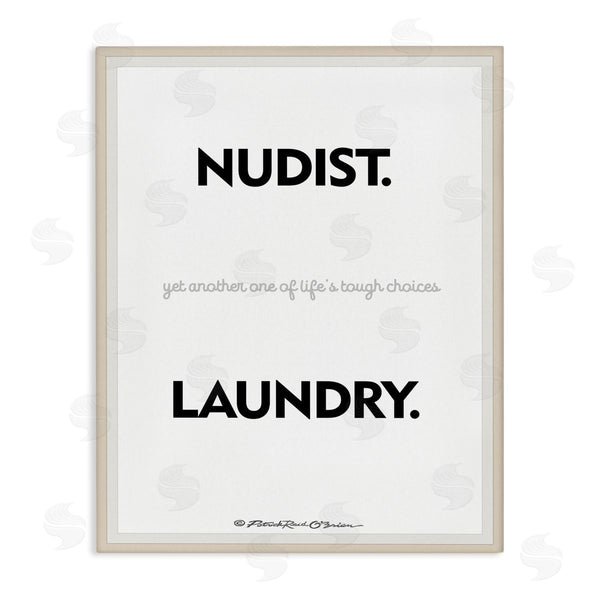 stupell industries Patrick Reid O'Brien | Nudist Or Laundry Funny Wall Art