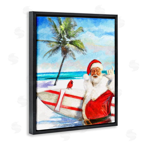 Stupell Industries Patrick Reid Obrien | Surfing Santa At Beach
