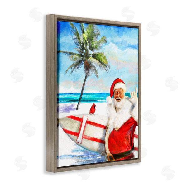 Stupell Industries Patrick Reid Obrien | Surfing Santa At Beach