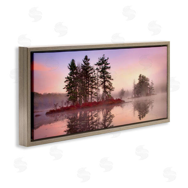 Stupell Industries Patrick Zephyr | Lake Island Trees Sunrise Sky Wall Art