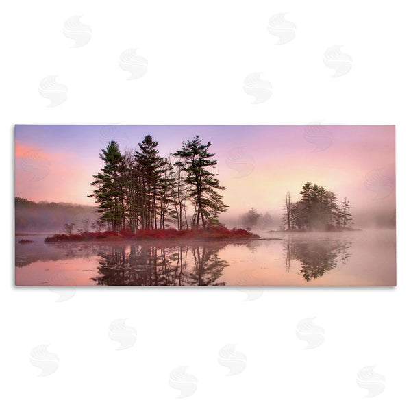 stupell industries Patrick Zephyr | Lake Island Trees Sunrise Sky Wall Art