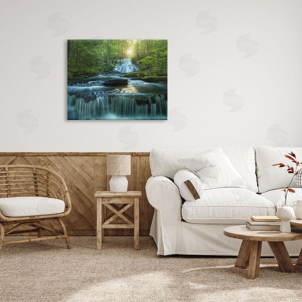 Stupell Industries Patrick Zephyr | Rocky Waterfall Landscape Wall Art