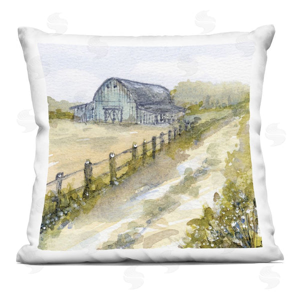 stupell industries Patti Bishop | Blue Barn Lane Throw Pillow