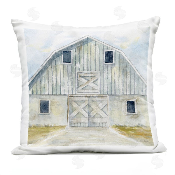 Stupell Industries Patti Bishop | Blue Gray Barn Throw Pillow