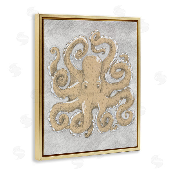 Stupell Industries Patti Bishop | Grey Octopus Drawing