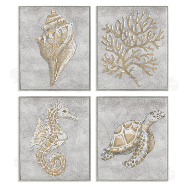 Stupell Industries Patti Bishop | Grey Sea Life Drawing Wall Art