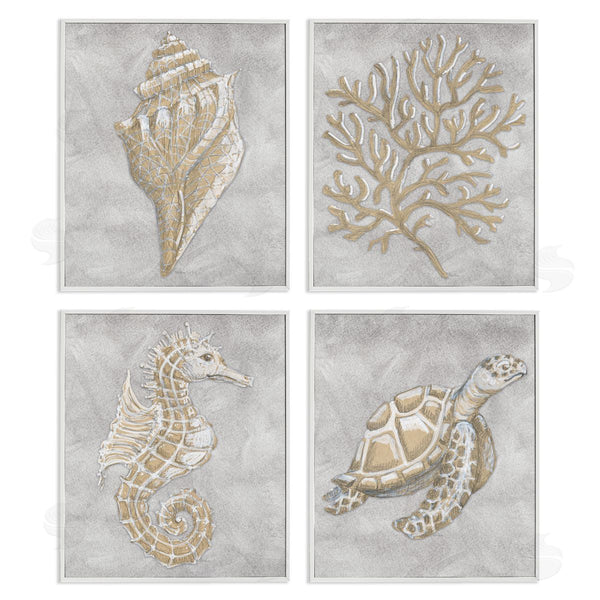 Stupell Industries Patti Bishop | Grey Sea Life Drawing Wall Art