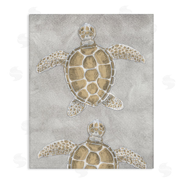 stupell industries Patti Bishop | Grey Sea Turtles Drawing