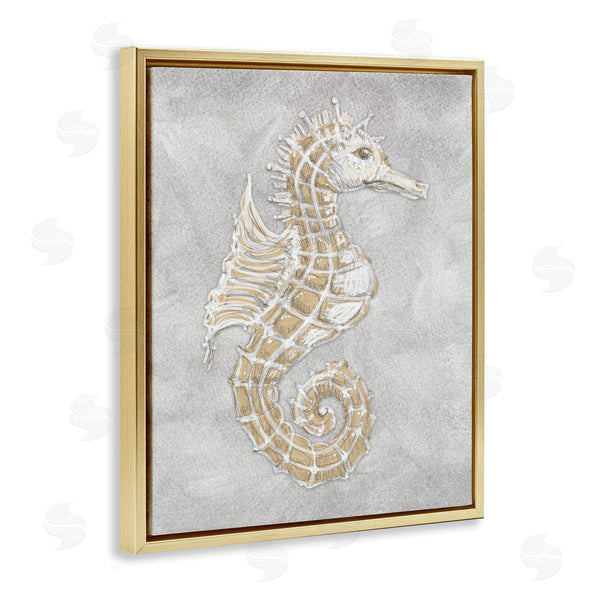 Stupell Industries Patti Bishop | Grey Seahorse Drawing