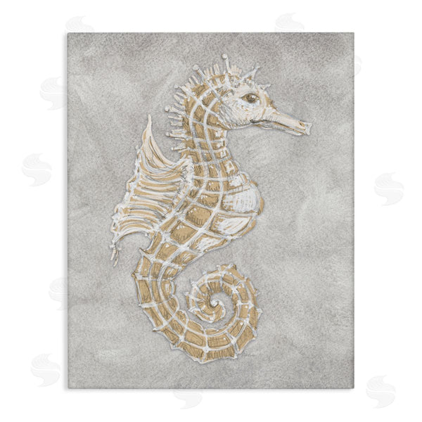 stupell industries Patti Bishop | Grey Seahorse Drawing