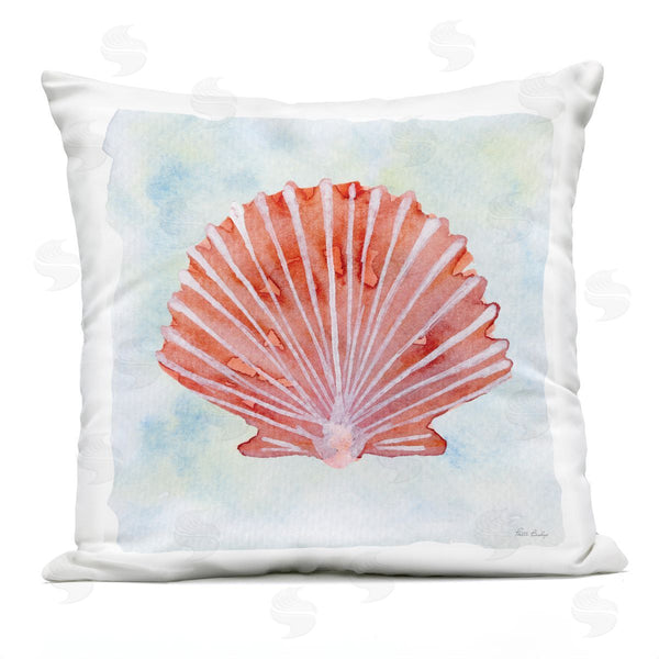 Stupell Industries Patti Bishop | Peach Scallop Shell Printed Throw Pillow