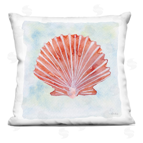 stupell industries Patti Bishop | Peach Scallop Shell Printed Throw Pillow
