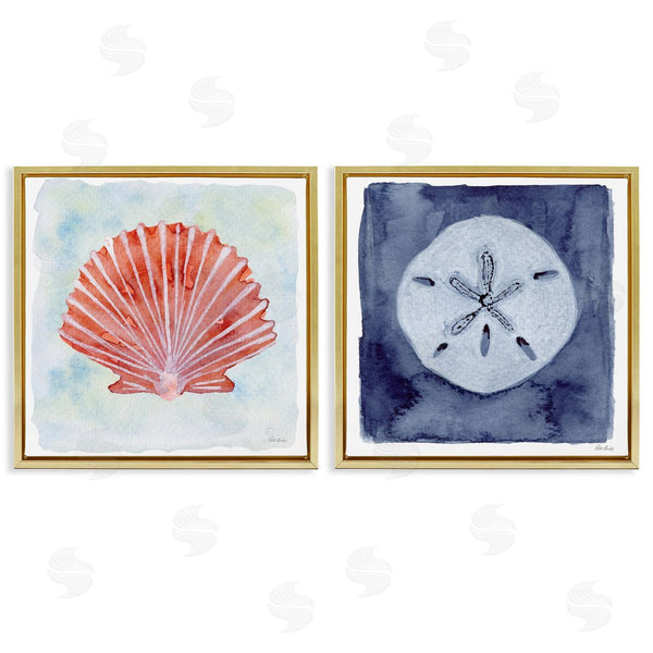 Stupell Industries Patti Bishop | Peach Scallop & White Sand Dollar
