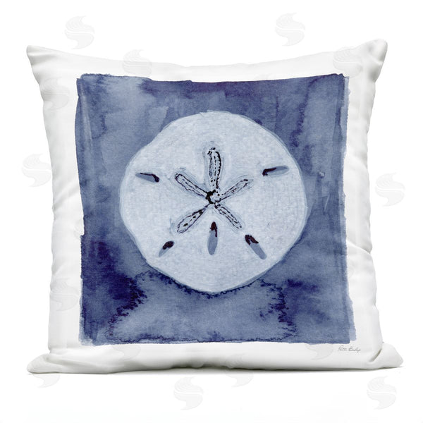 Stupell Industries Patti Bishop | Sand Dollar Over Indigo Printed Throw Pillow