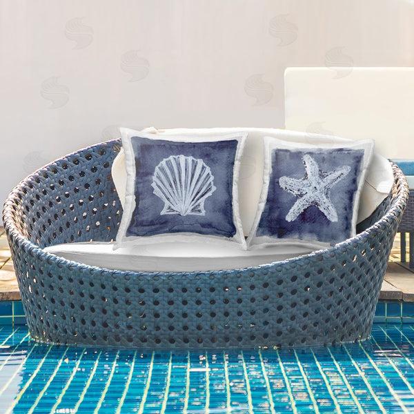Stupell Industries Patti Bishop | Sea Life On Indigo Printed Throw Pillow Set