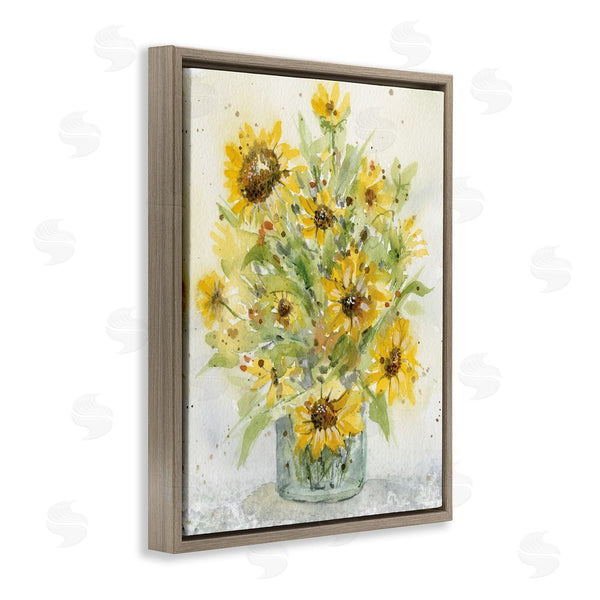 Stupell Industries Patti Bishop | Speckled Sun Flowers Vase Wall Art