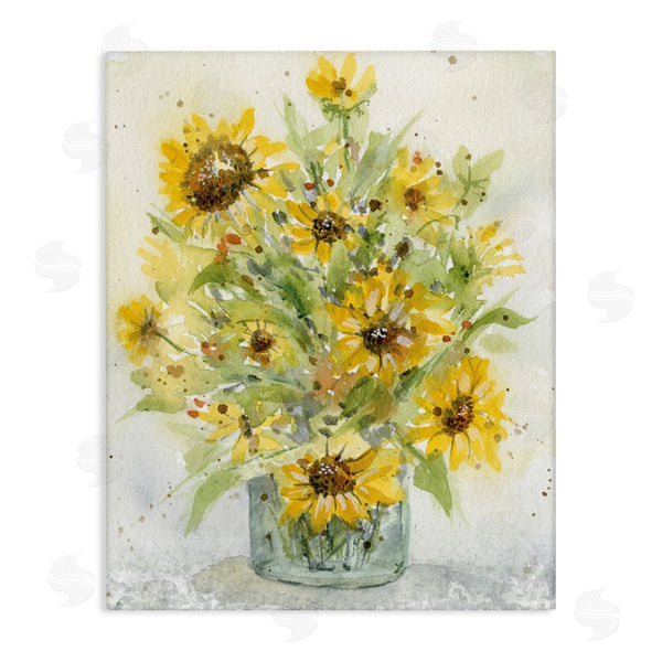 stupell industries Patti Bishop | Speckled Sun Flowers Vase Wall Art